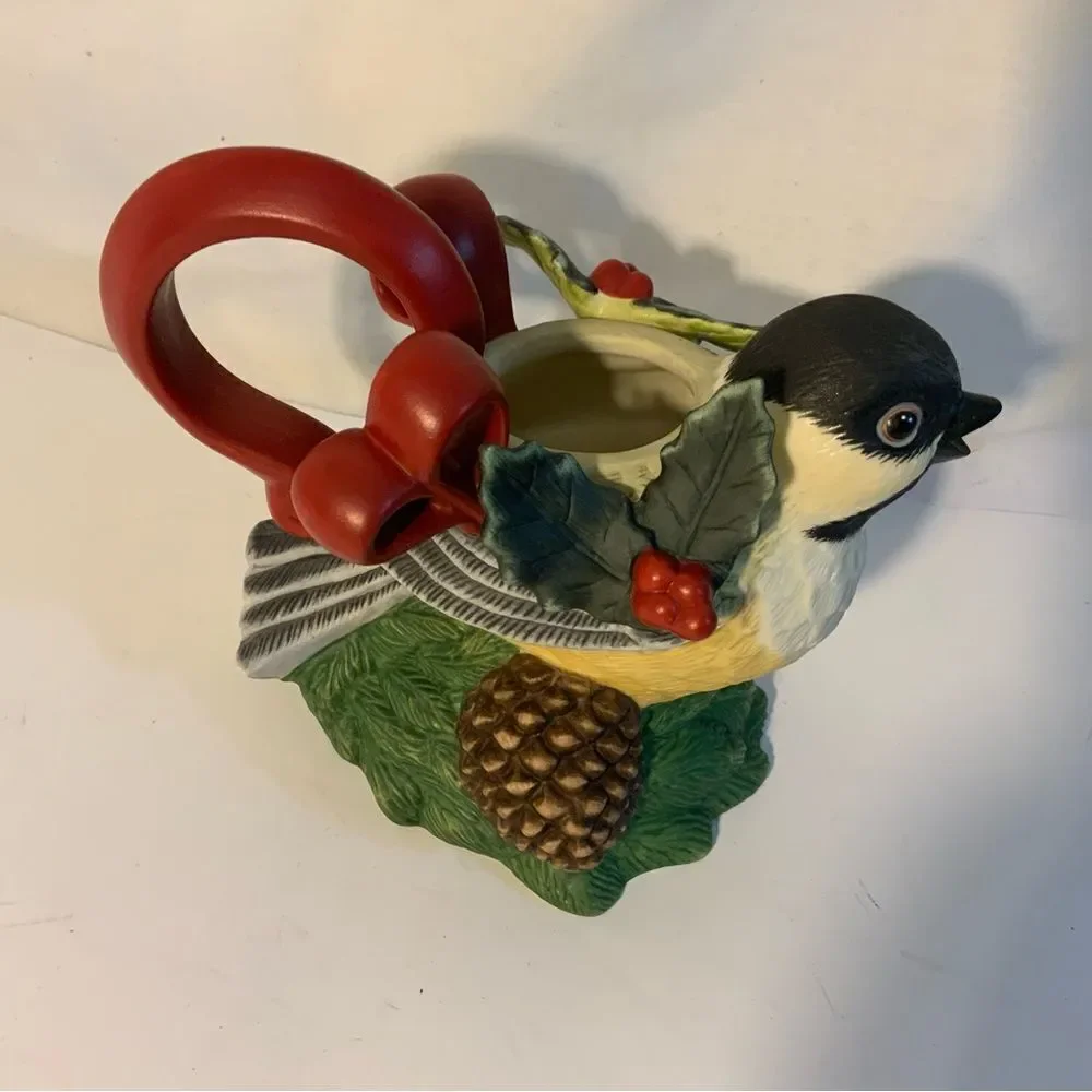Lenox Chickadee Creamer Figurine For the Holidays Christmas Bird Winter Greeting